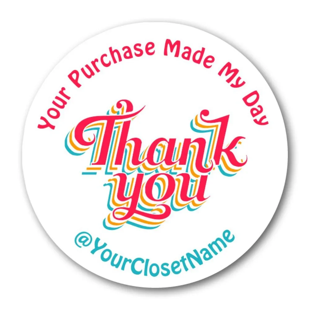 ♥️ 5x25 / 60 Thank you Stickers